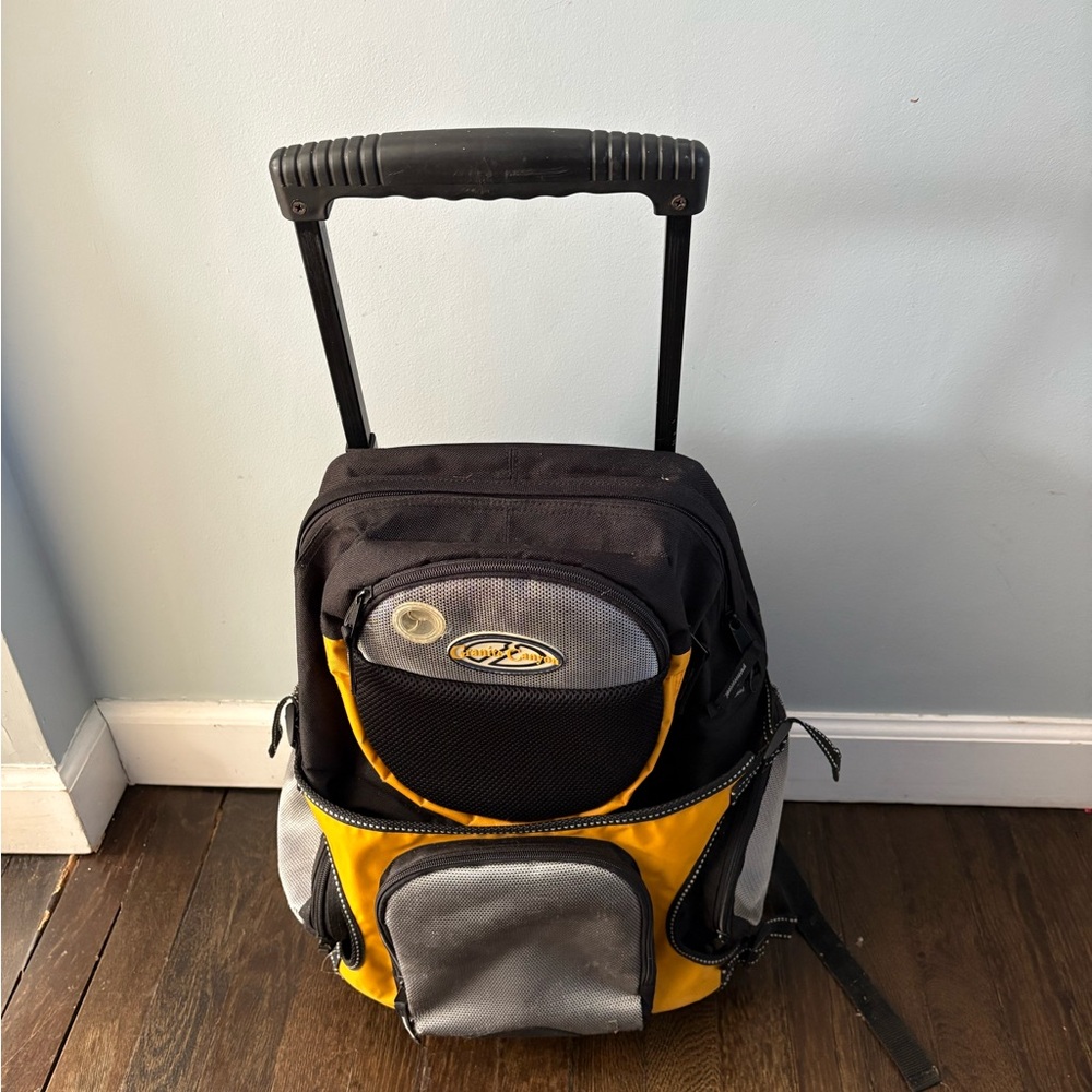 Rolling Men’s Backpack- Black and Yellow